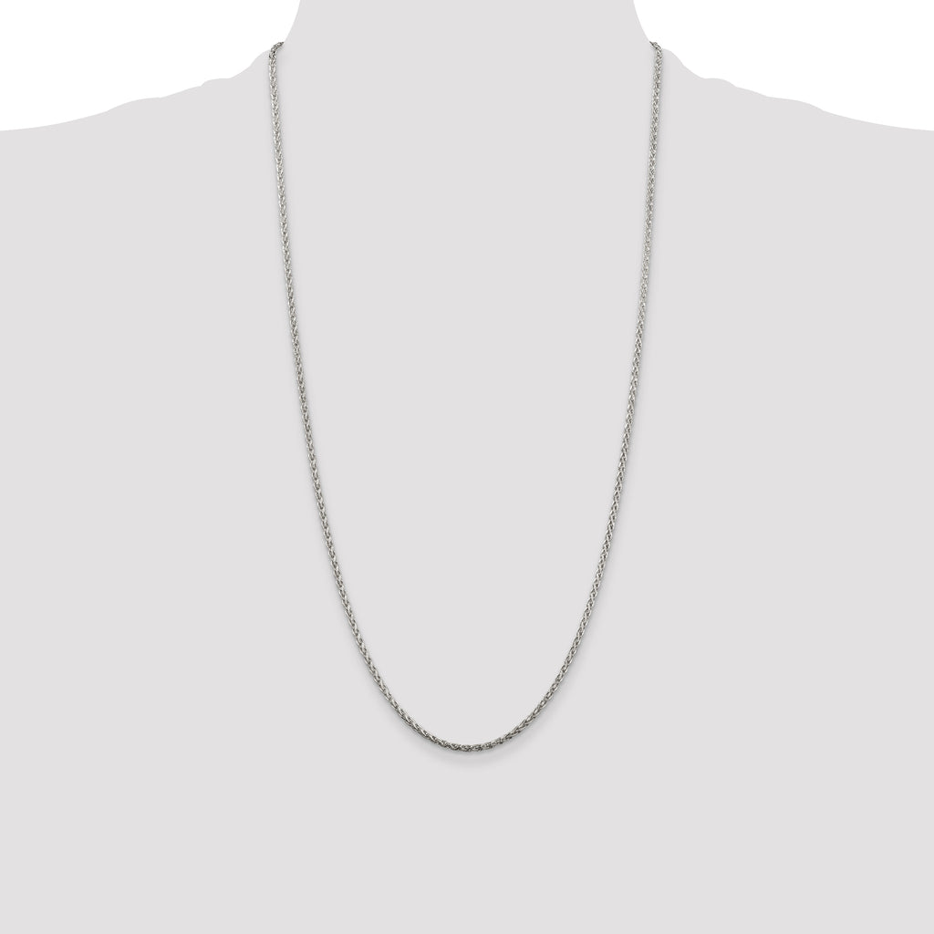 Sterling Silver 2mm Diamond-Cut Spiga Chain