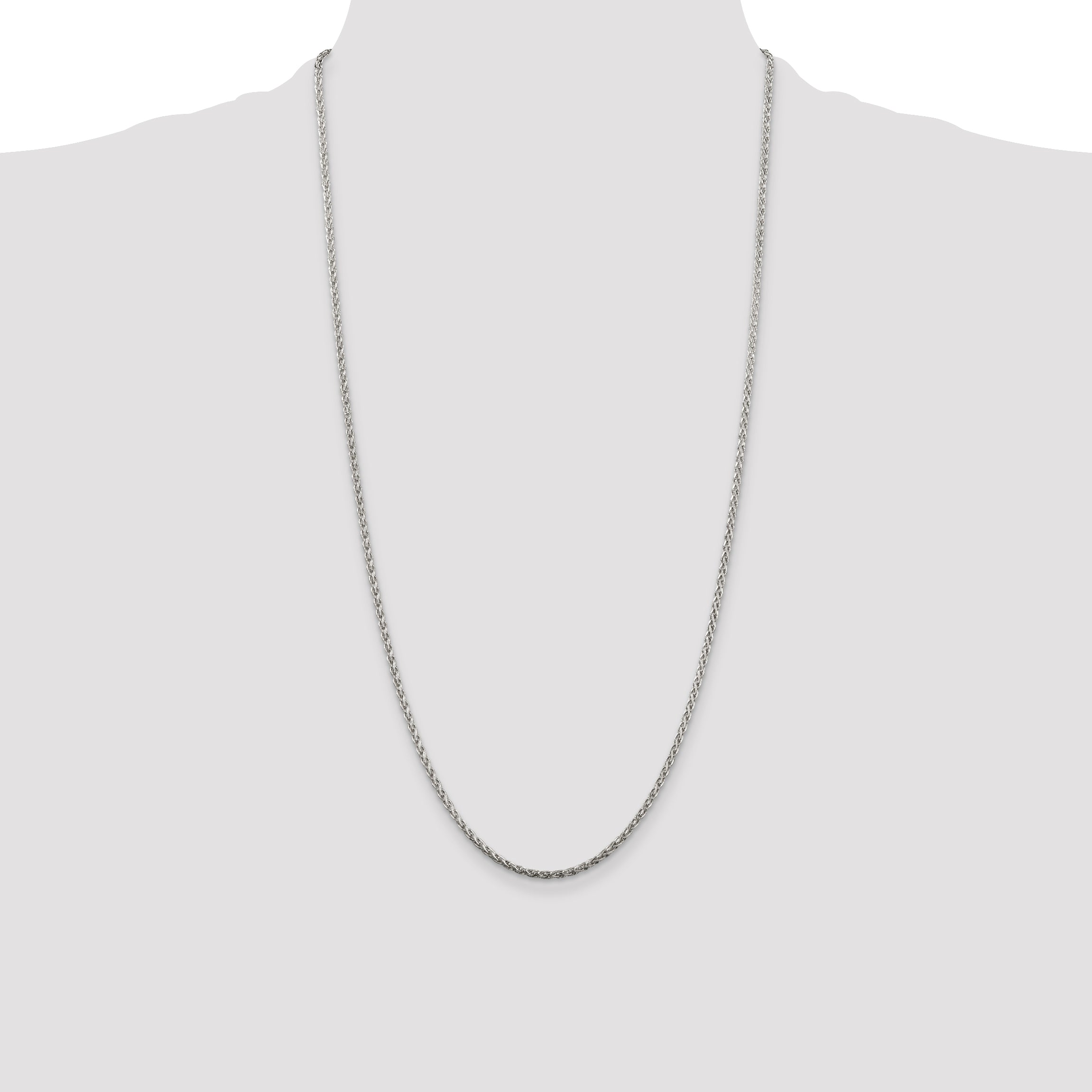 Sterling Silver 2mm Diamond-Cut Spiga Chain