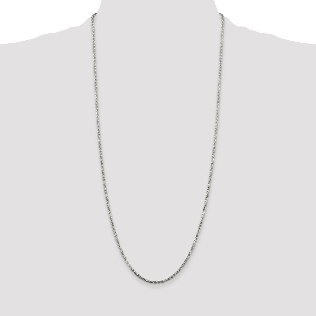 Sterling Silver 2mm Diamond-Cut Spiga Chain