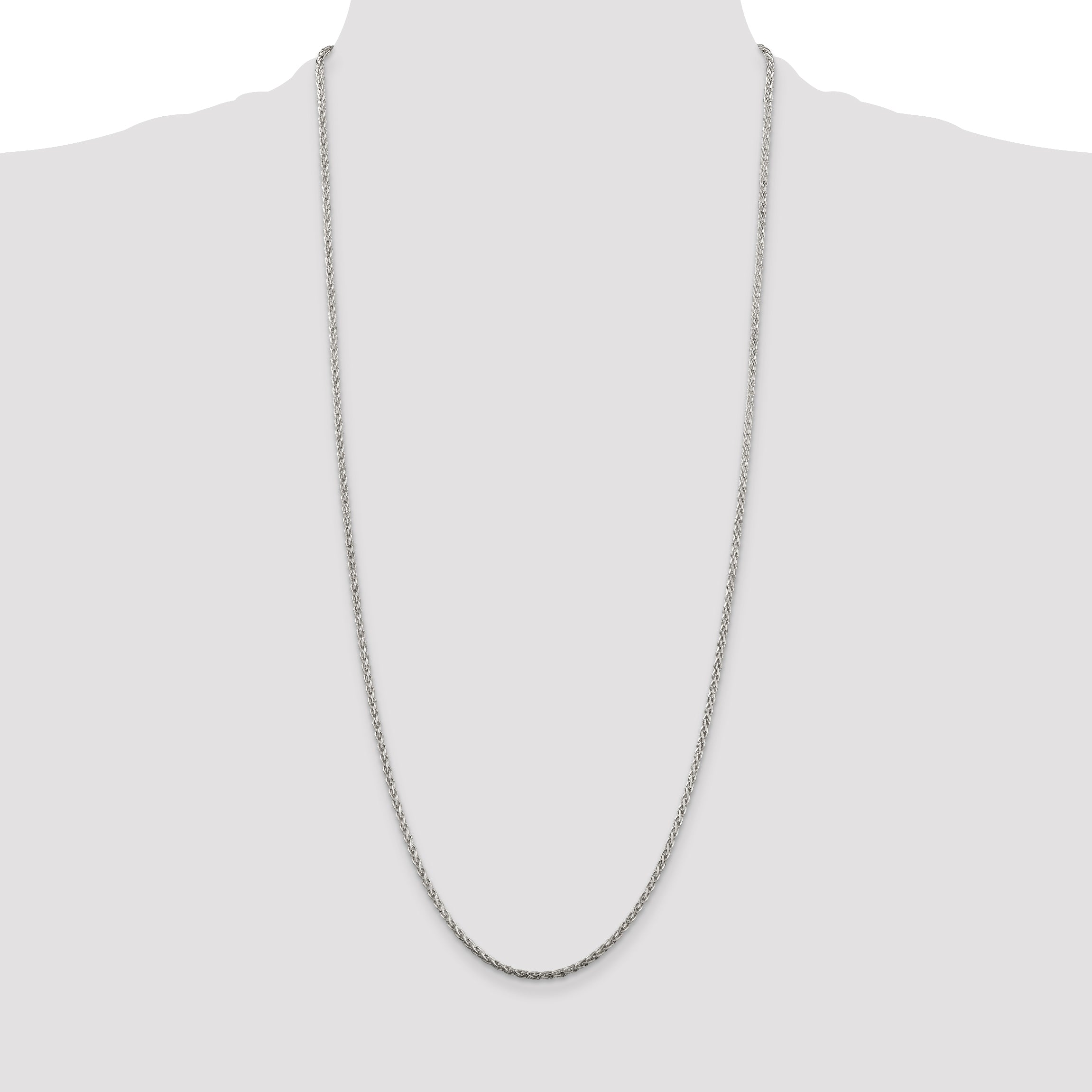 Sterling Silver 2mm Diamond-Cut Spiga Chain