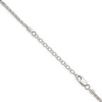 Sterling Silver 2mm Diamond-Cut Spiga Chain With Extension ext.