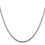 Sterling Silver Rhodium-plated 2mm Diamond-Cut Spiga Chain