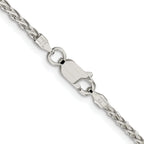 Sterling Silver Rhodium-plated 2mm Diamond-Cut Spiga Chain