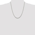 Sterling Silver Rhodium-plated 2mm Diamond-Cut Spiga Chain