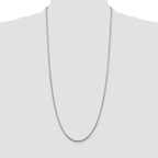 Sterling Silver Rhodium-plated 2mm Diamond-Cut Spiga Chain
