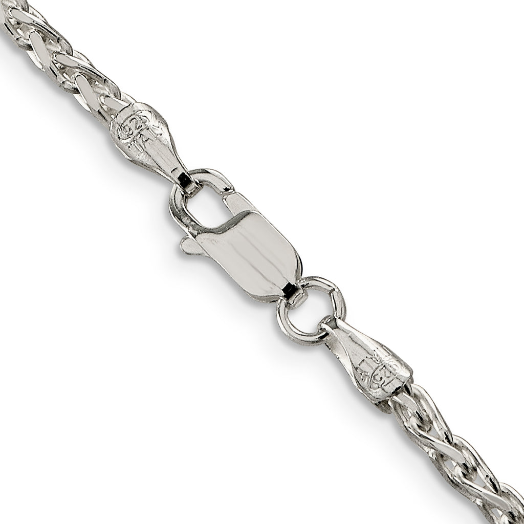 Sterling Silver Diamond-Cut Wheat Chain Necklace 2.75mm