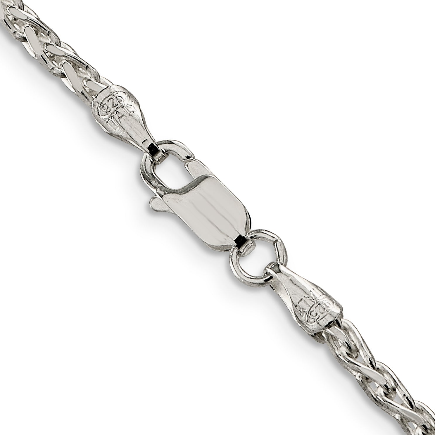 Sterling Silver Diamond-Cut Wheat Chain Necklace 2.75mm