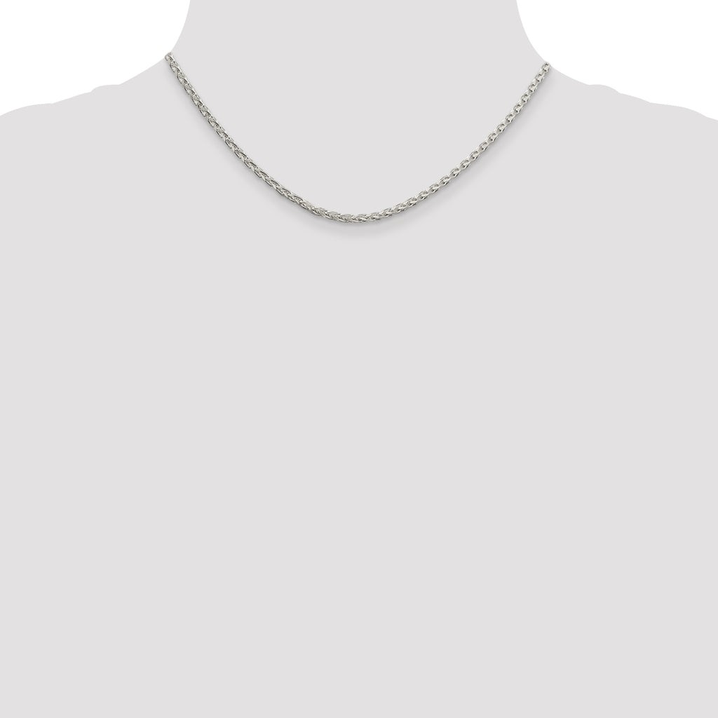 Sterling Silver 2.75mm Diamond-Cut Spiga Chain