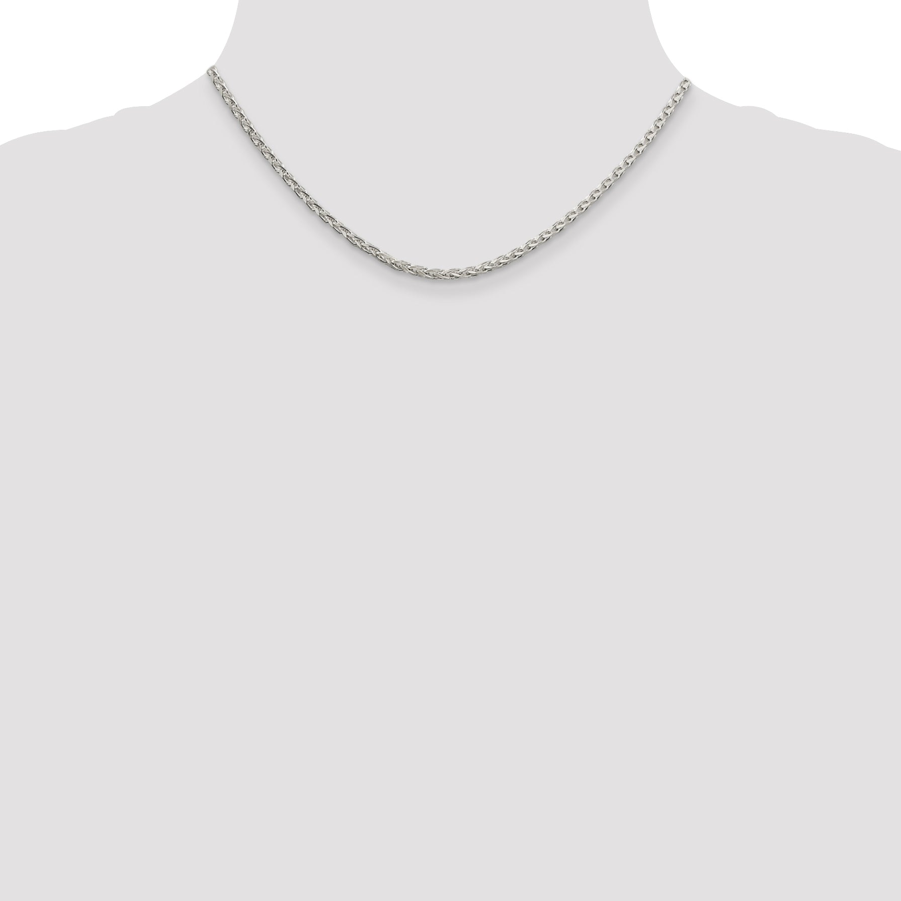 Sterling Silver 2.75mm Diamond-Cut Spiga Chain