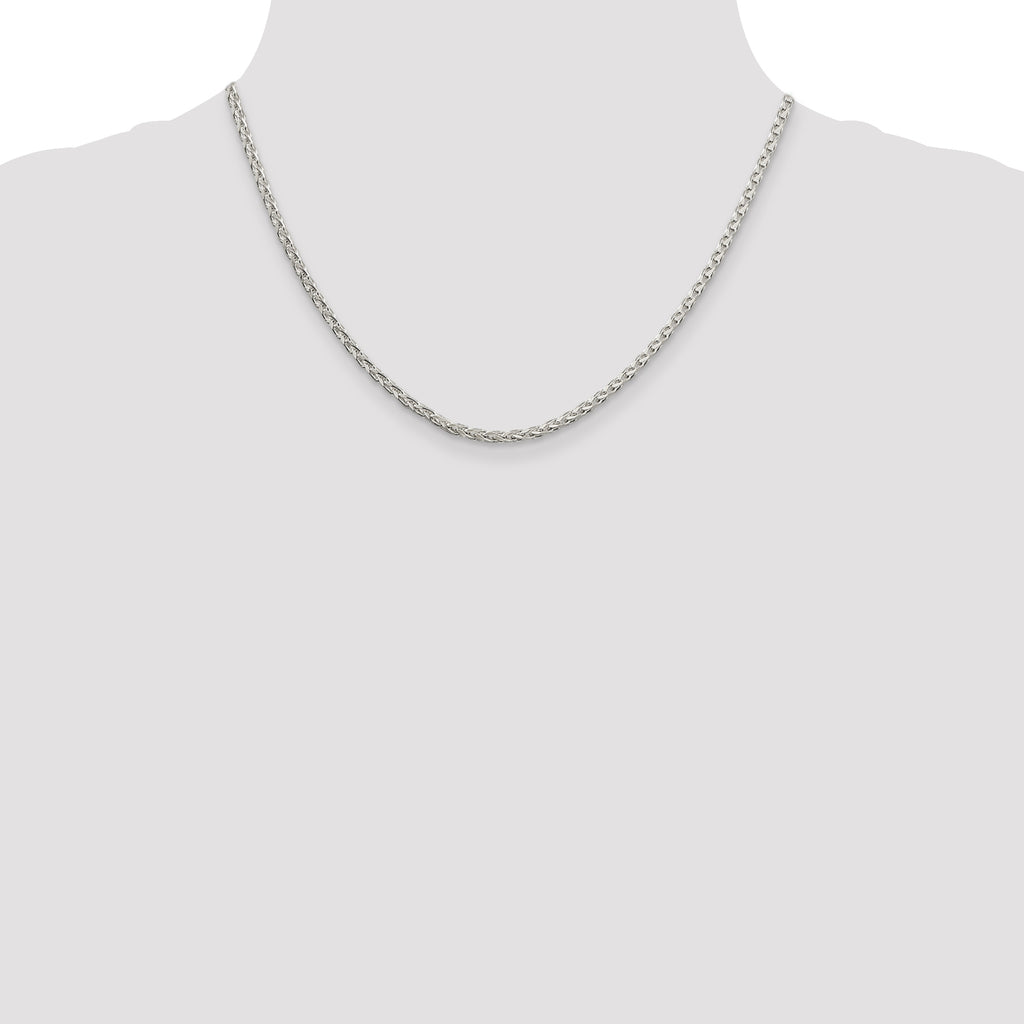 Sterling Silver 2.75mm Diamond-Cut Spiga Chain