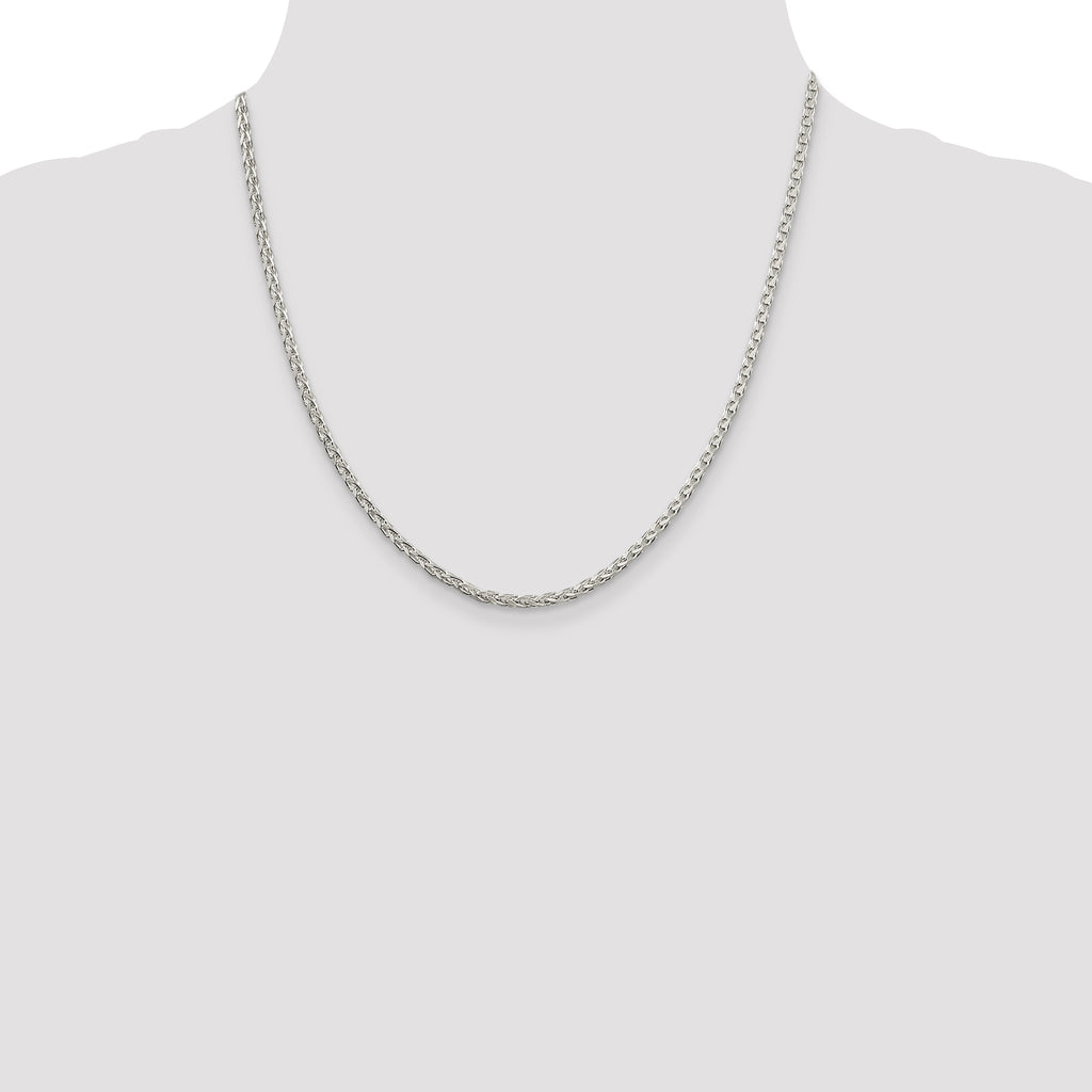 Sterling Silver 2.75mm Diamond-Cut Spiga Chain
