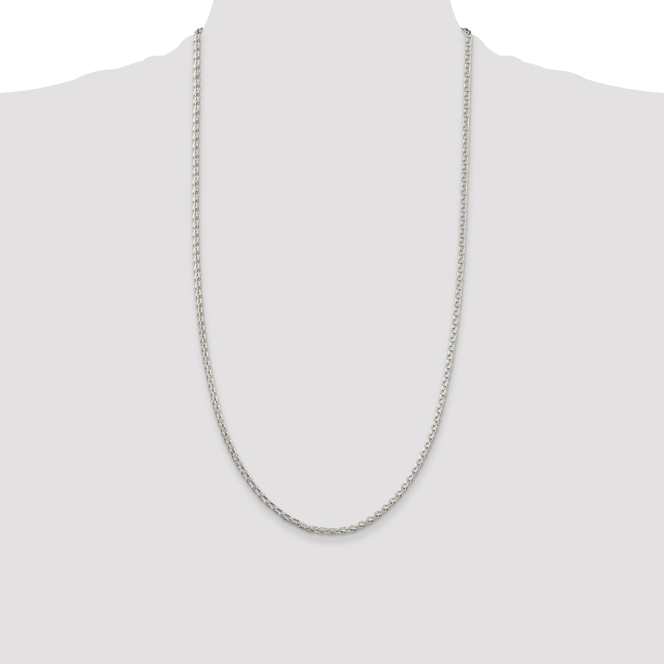 Sterling Silver 2.75mm Diamond-cut Spiga Chain