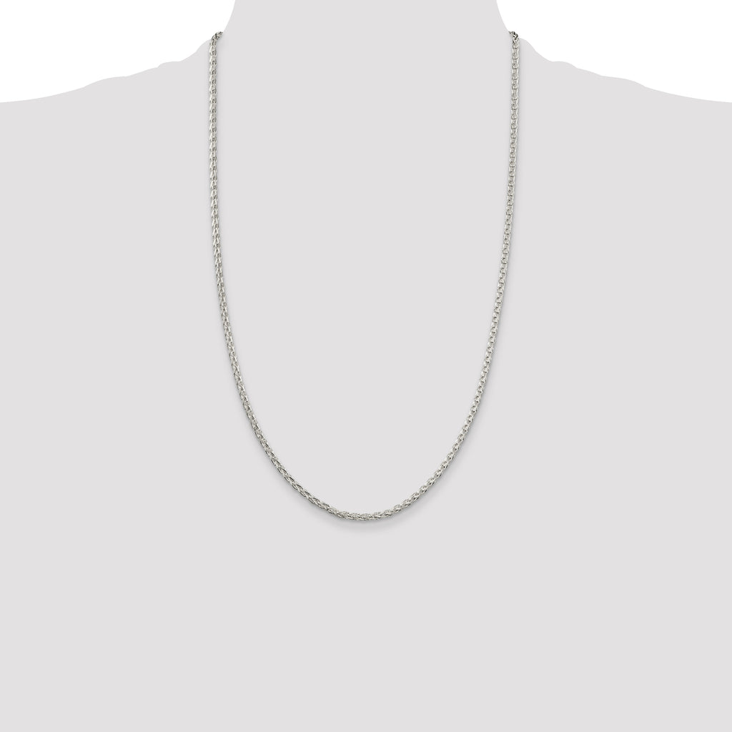 Sterling Silver 2.75mm Diamond-Cut Spiga Chain