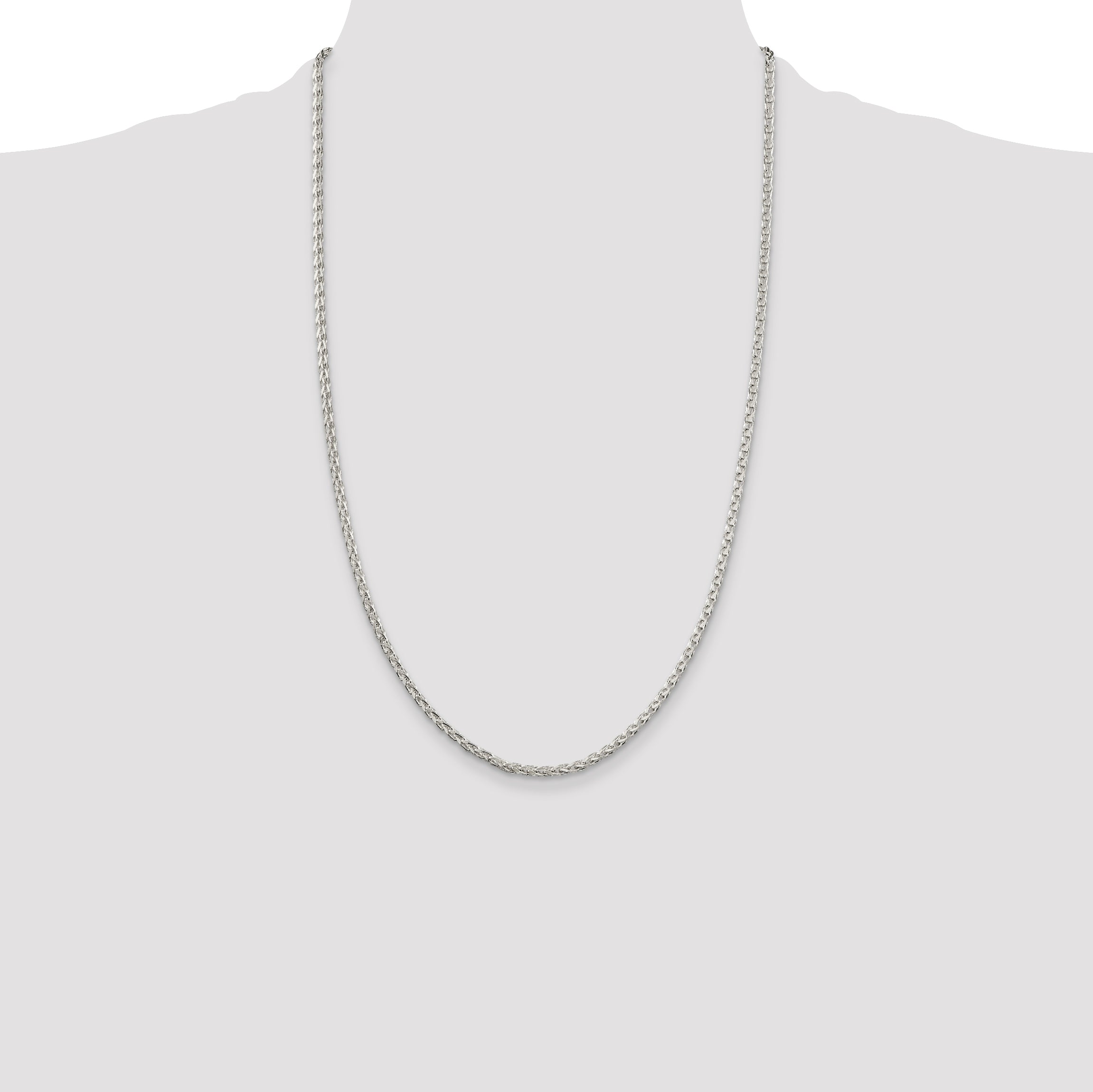 Sterling Silver 2.75mm Diamond-Cut Spiga Chain