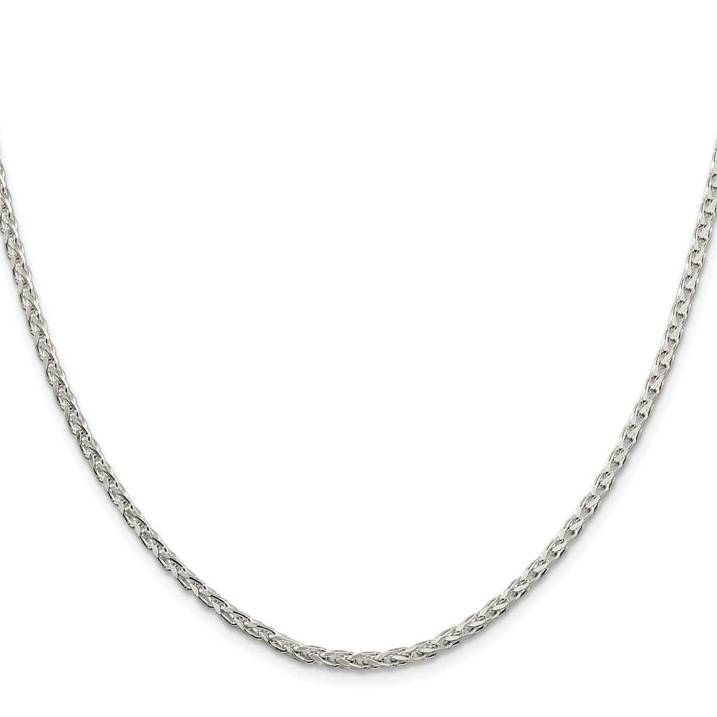 Sterling Silver Rhodium-plated 2.75mm Diamond-cut Spiga Chain