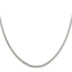 Sterling Silver Rhodium-plated 2.75mm Diamond-cut Spiga Chain