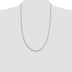 Sterling Silver Rhodium-plated 2.75mm Diamond-cut Spiga Chain