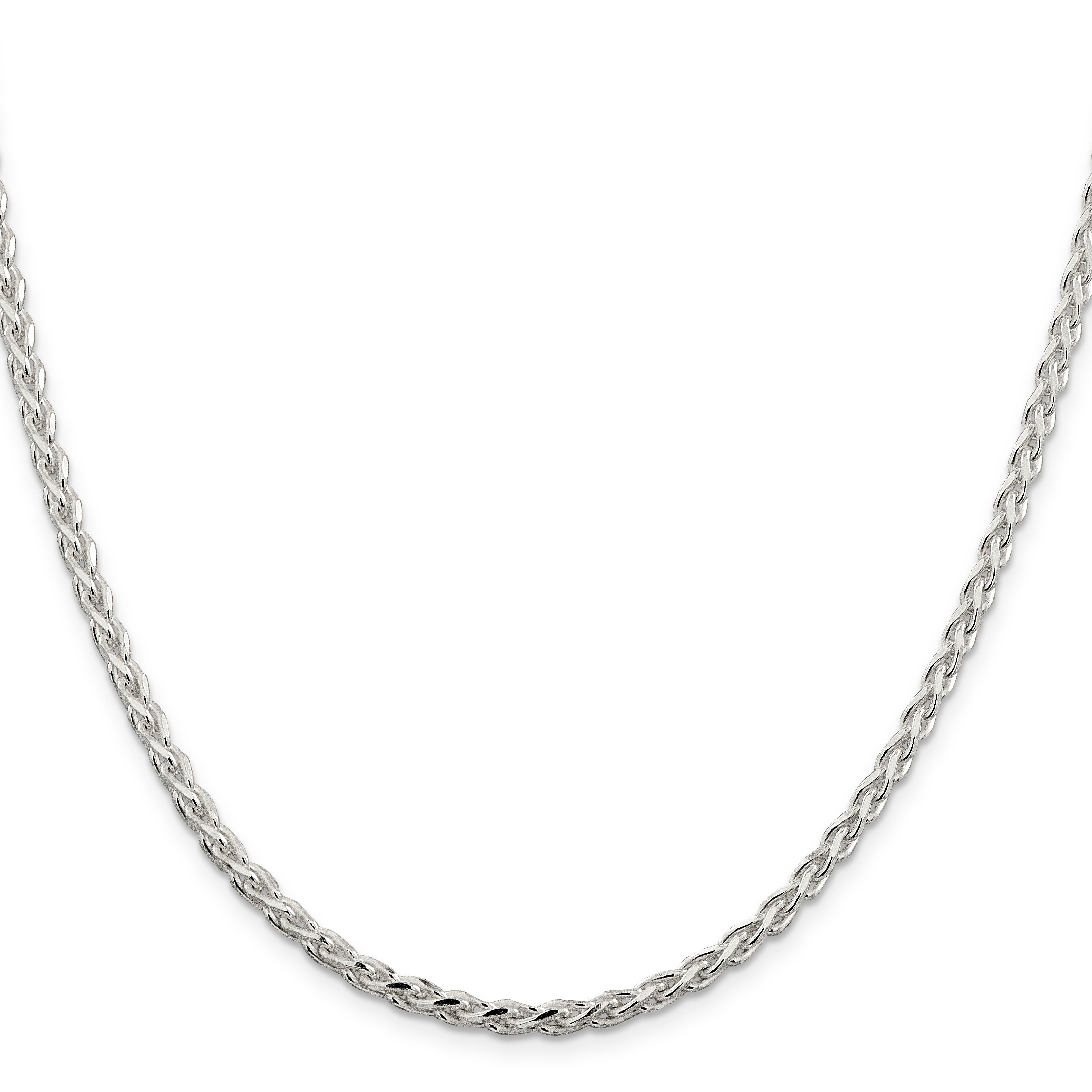 Sterling Silver Diamond-Cut Wheat Chain Necklace 3.5mm Secondary image