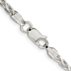 Sterling Silver Diamond-Cut Wheat Chain Necklace 3.5mm