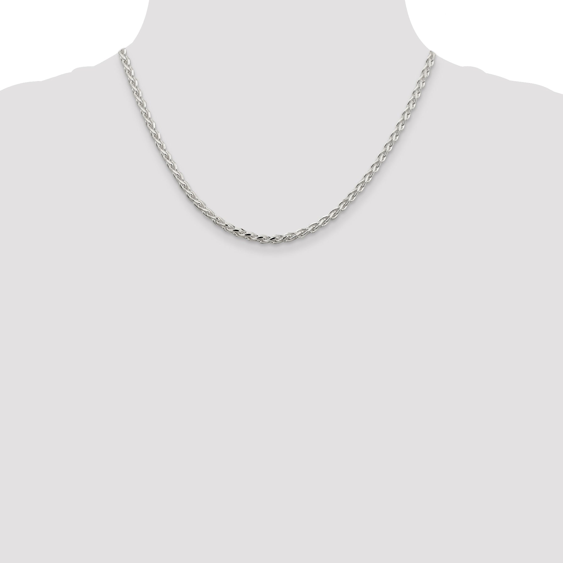 Sterling Silver 3.5mm Diamond-Cut Spiga Chain