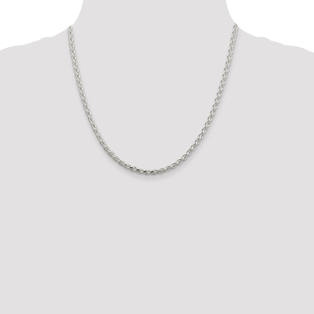 Sterling Silver 3.5mm Diamond-Cut Spiga Chain