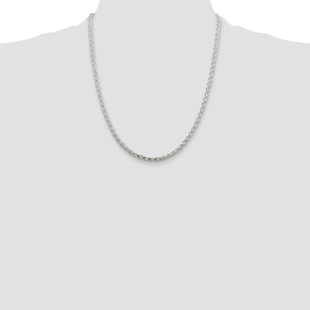 Sterling Silver 3.5mm Diamond-Cut Spiga Chain