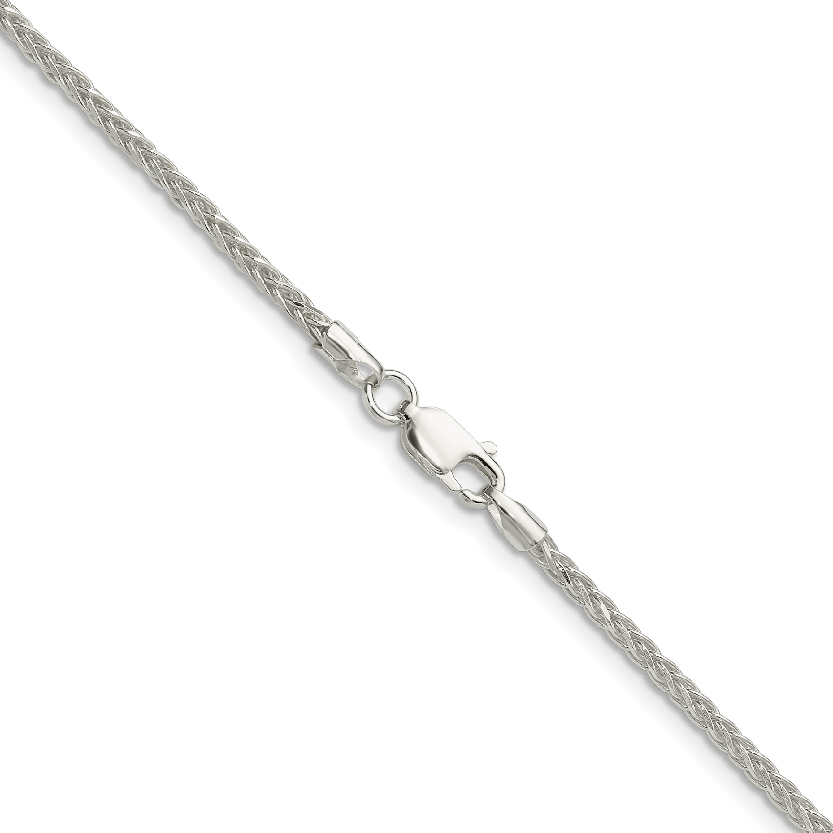 Sterling Silver 2.1mm Diamond-cut Square Spiga Chain
