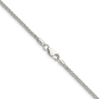 Sterling Silver 2.1mm Diamond-cut Square Spiga Chain