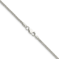 Sterling Silver 2.1mm Diamond-cut Square Spiga Chain