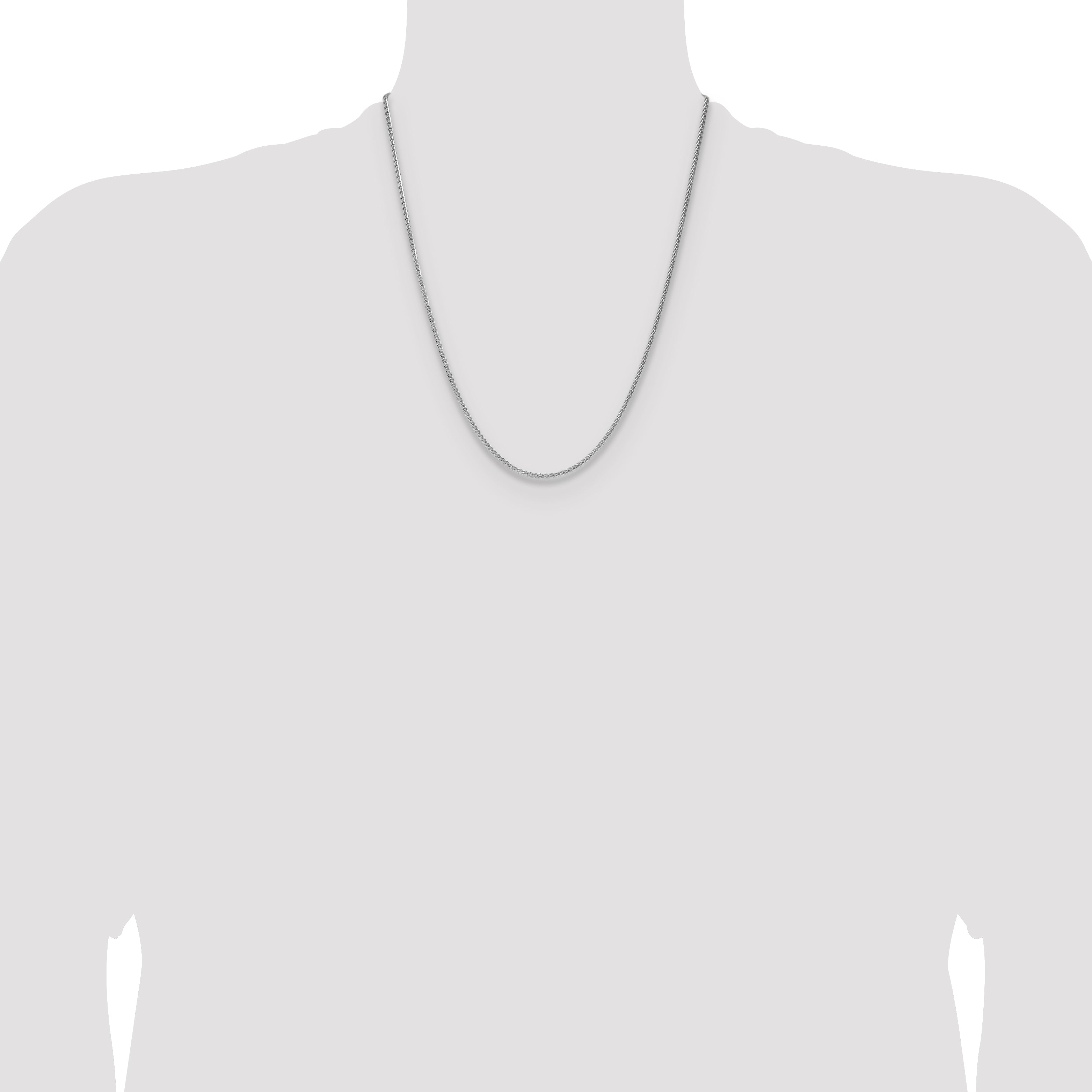 Sterling Silver 2.1mm Diamond-cut Square Spiga Chain