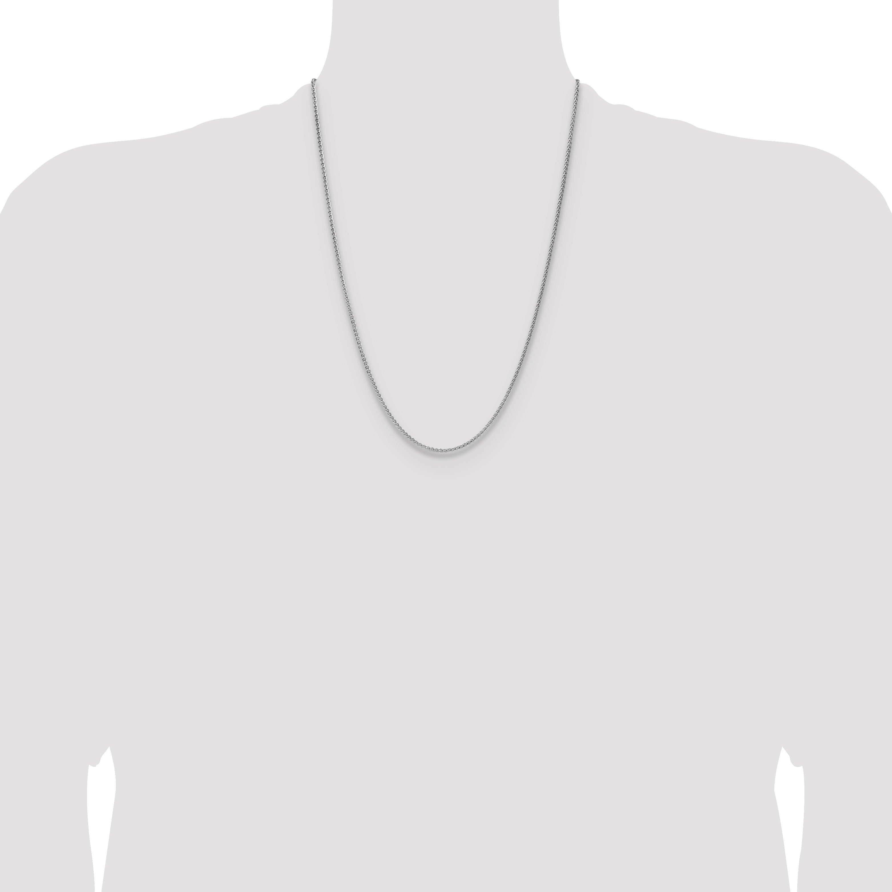 Sterling Silver 2.1mm Diamond-cut Square Spiga Chain
