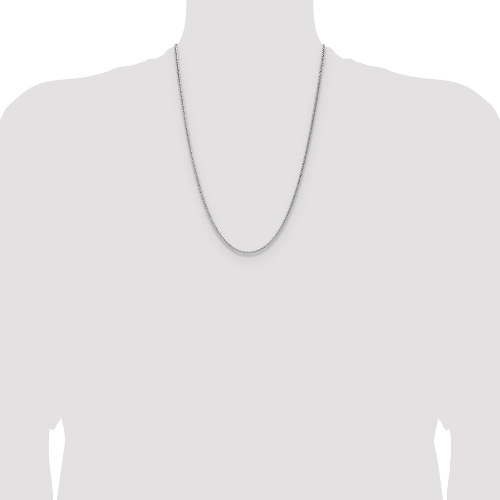 Sterling Silver 2.1mm Diamond-cut Square Spiga Chain