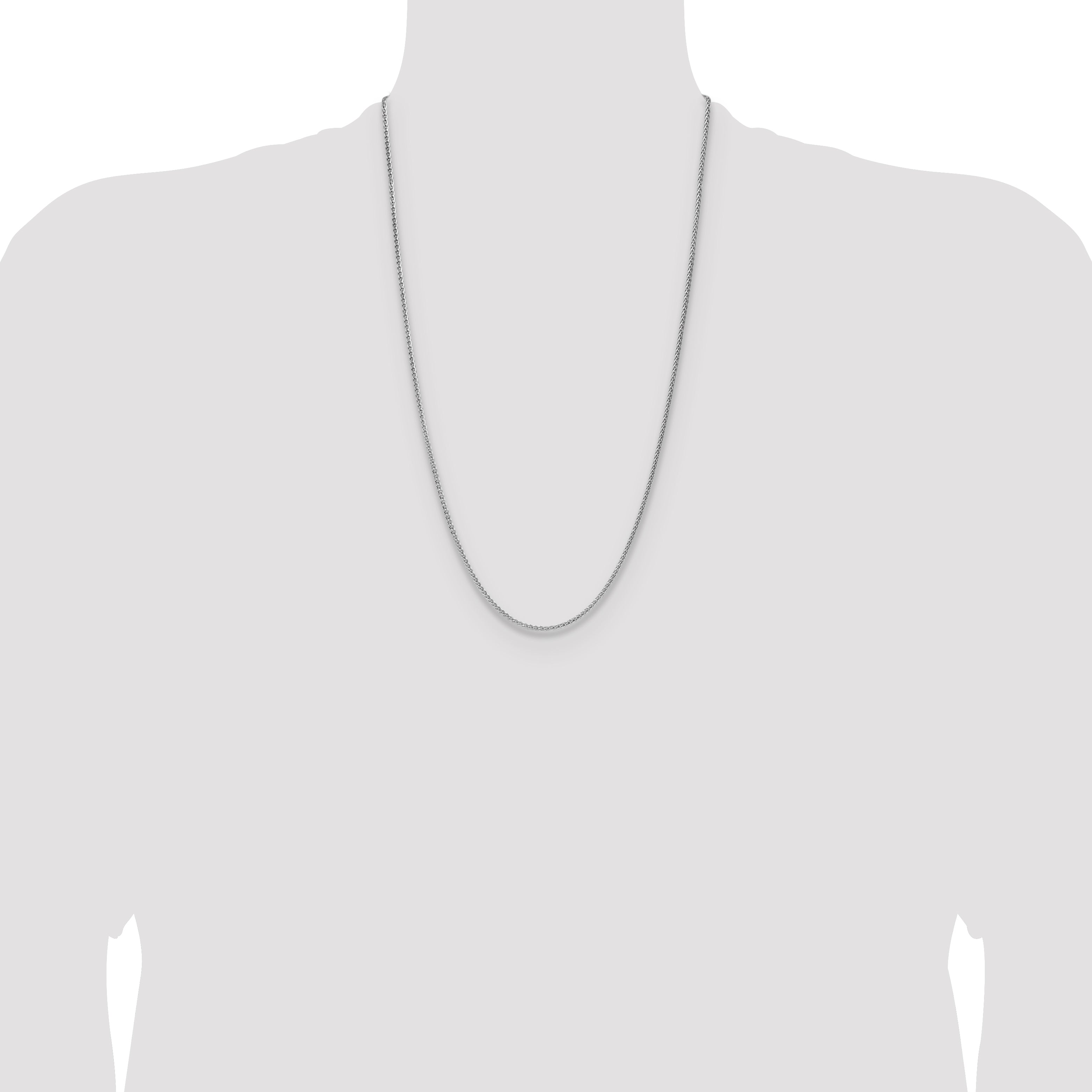 Sterling Silver 2.1mm Diamond-cut Square Spiga Chain