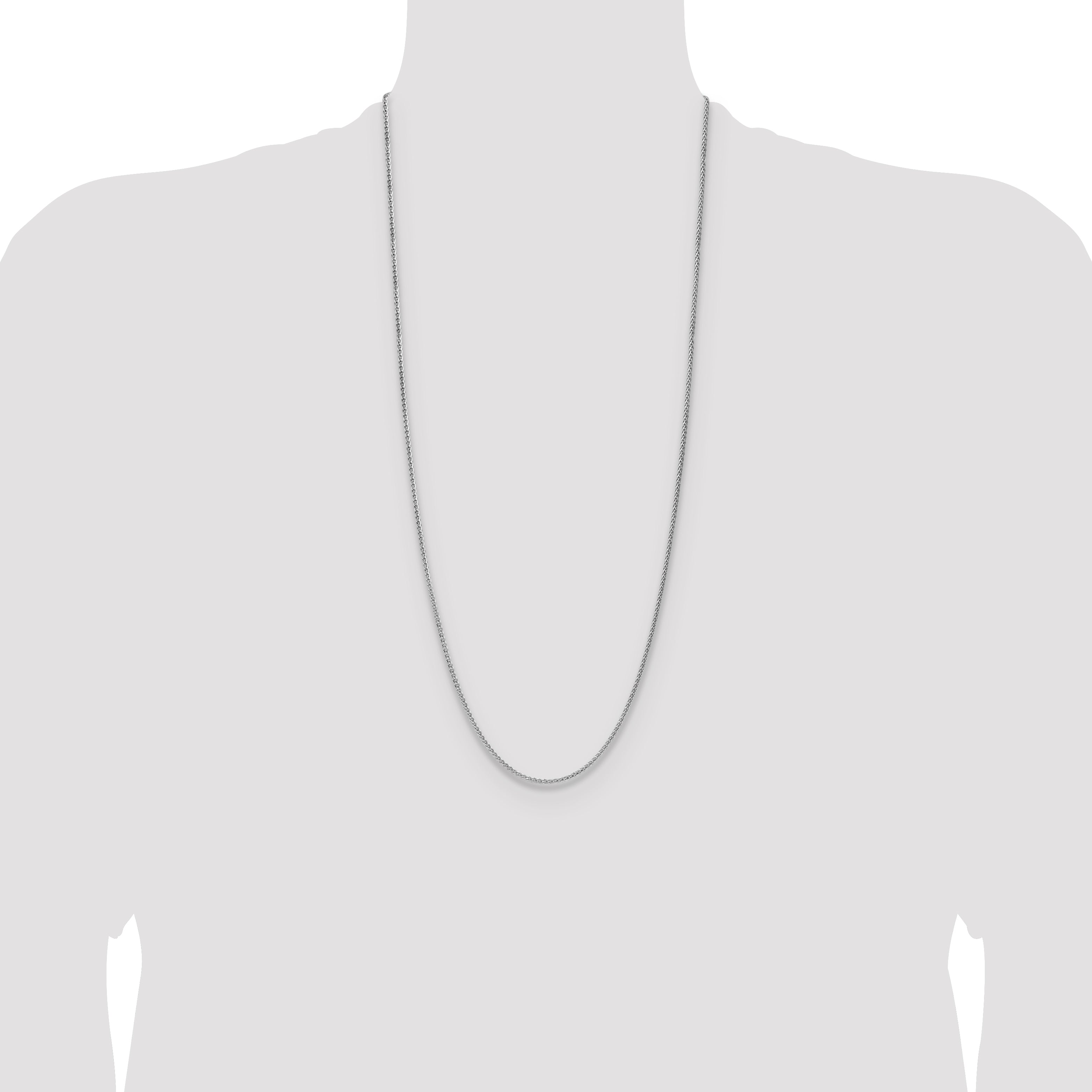 Sterling Silver 2.1mm Diamond-cut Square Spiga Chain