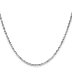 Sterling Silver Rhodium-plated 2.1mm Diamond-cut Square Spiga Chain
