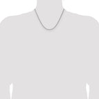 Sterling Silver Rhodium-plated 2.1mm Diamond-cut Square Spiga Chain