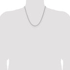 Sterling Silver Rhodium-plated 2.1mm Diamond-cut Square Spiga Chain