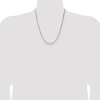 Sterling Silver Rhodium-plated 2.1mm Diamond-cut Square Spiga Chain