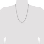 Sterling Silver Rhodium-plated 2.1mm Diamond-cut Square Spiga Chain