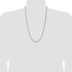 Sterling Silver Rhodium-plated 2.1mm Diamond-cut Square Spiga Chain