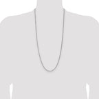 Sterling Silver Rhodium-plated 2.1mm Diamond-cut Square Spiga Chain