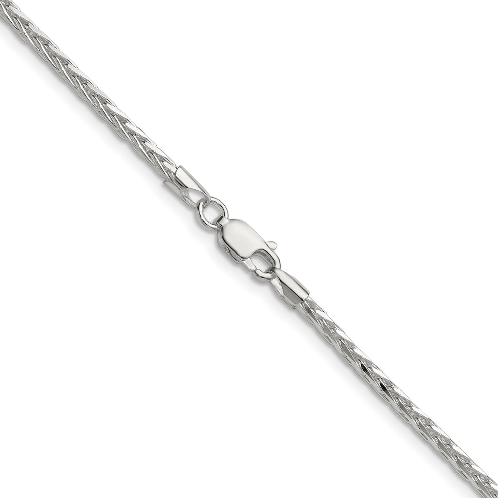 Sterling Silver 2.5mm Diamond-Cut Square Spiga Chain