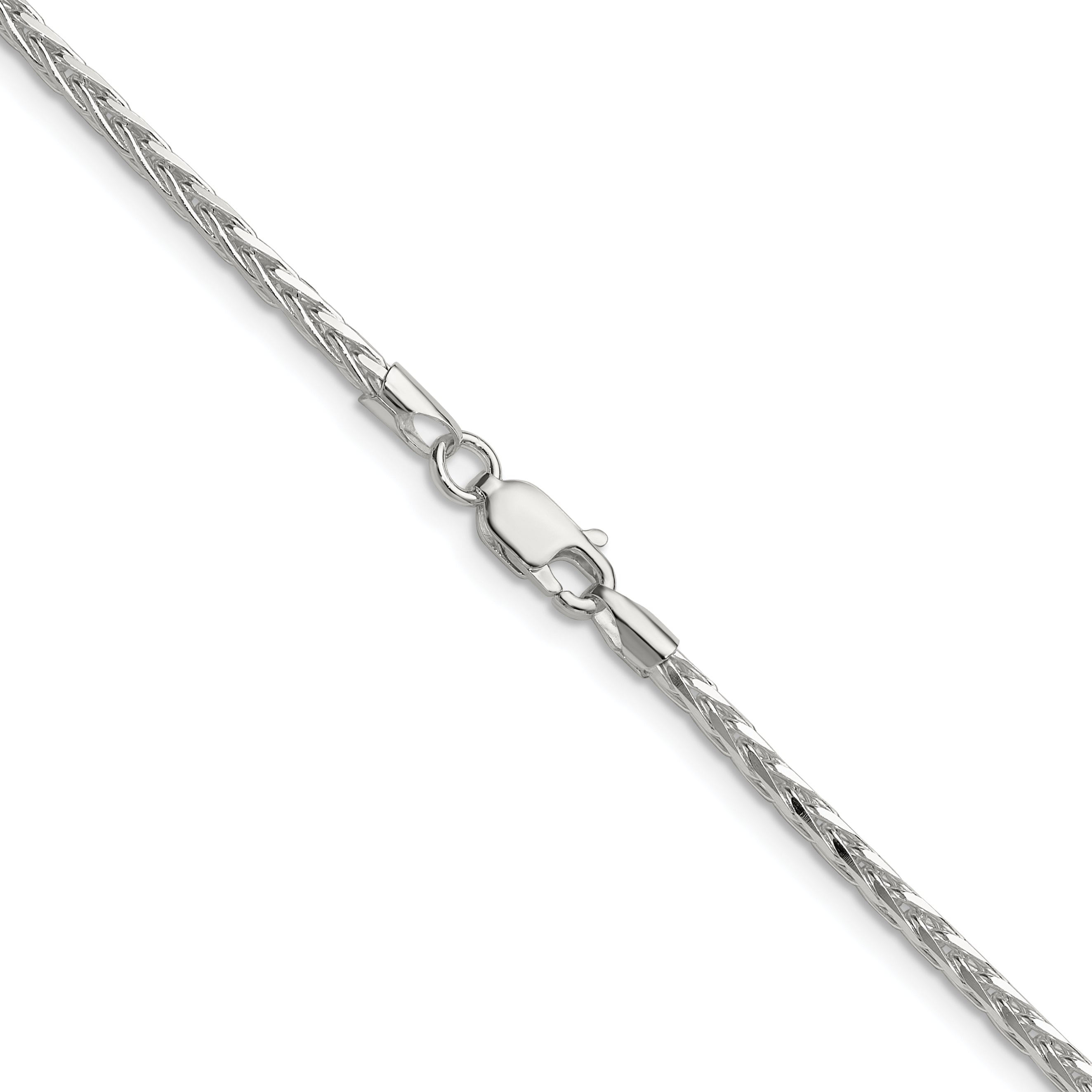 Sterling Silver 2.5mm Diamond-Cut Square Spiga Chain
