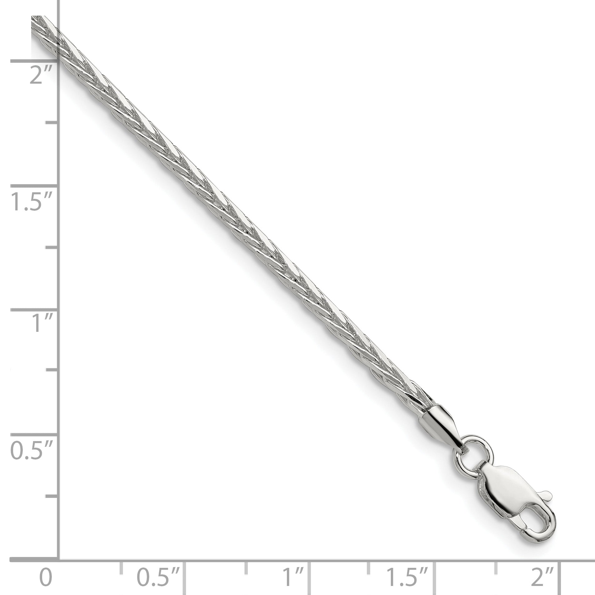 Sterling Silver 2.5mm Diamond-cut Square Spiga Chain