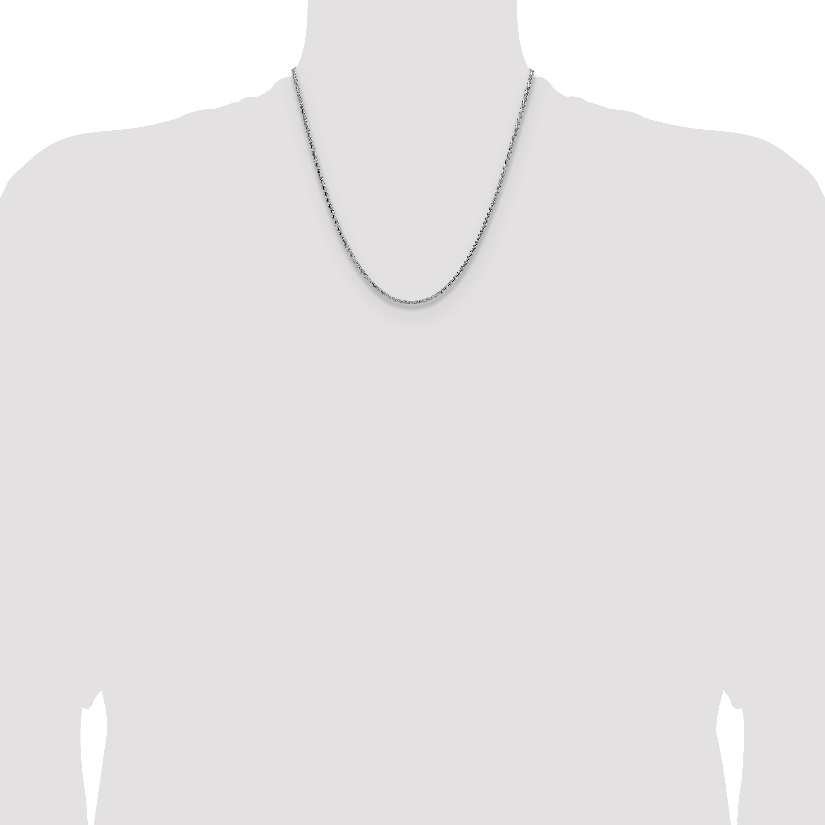 Sterling Silver 2.5mm Diamond-cut Square Spiga Chain