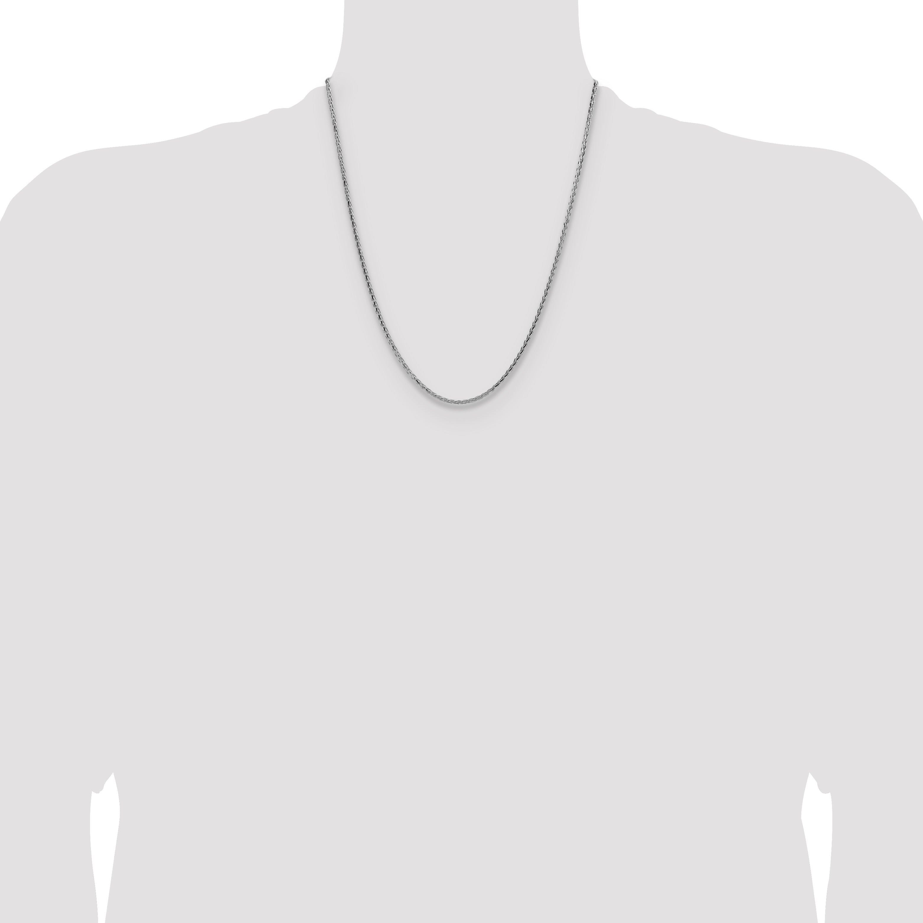 Sterling Silver 2.5mm Diamond-cut Square Spiga Chain