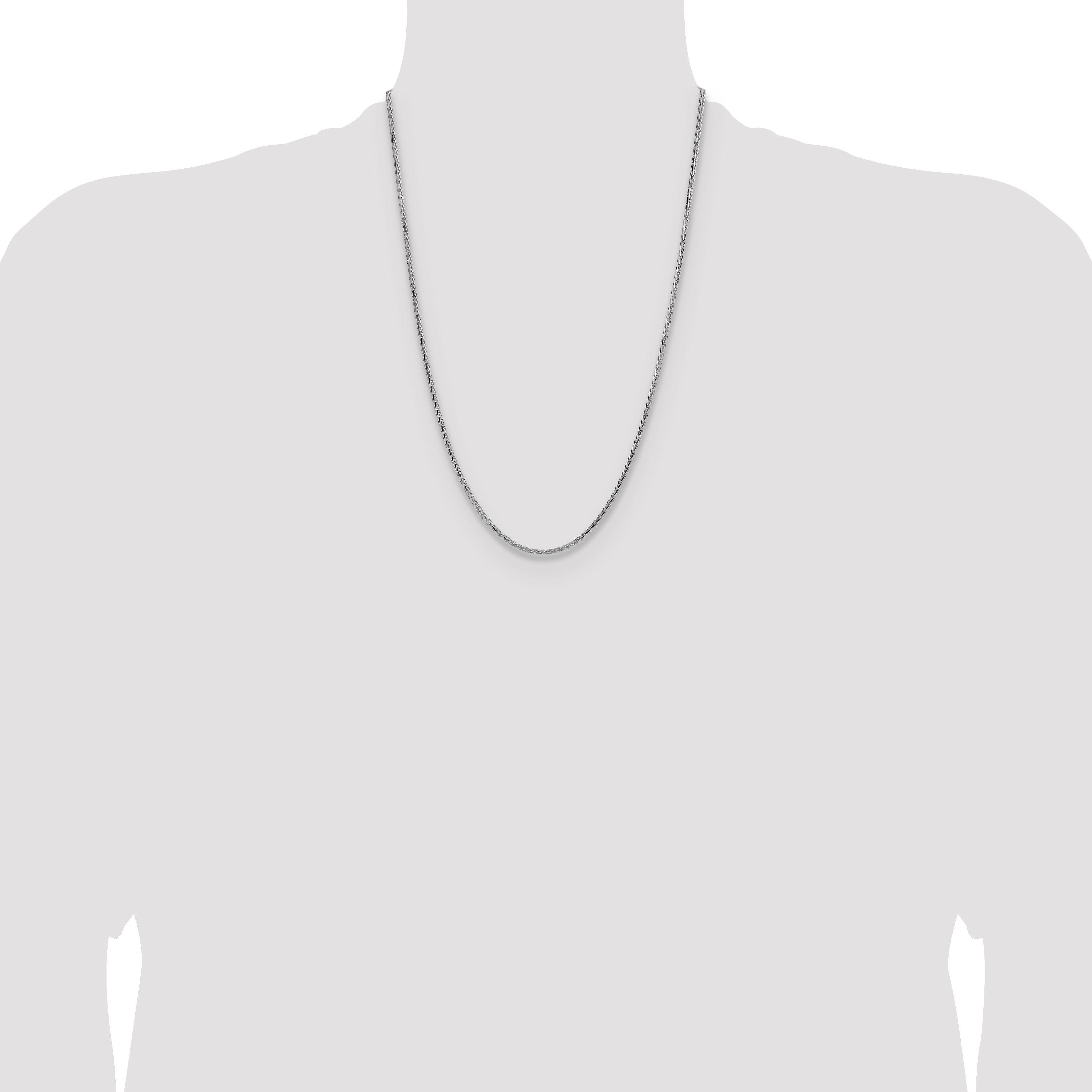 Sterling Silver 2.5mm Diamond-cut Square Spiga Chain