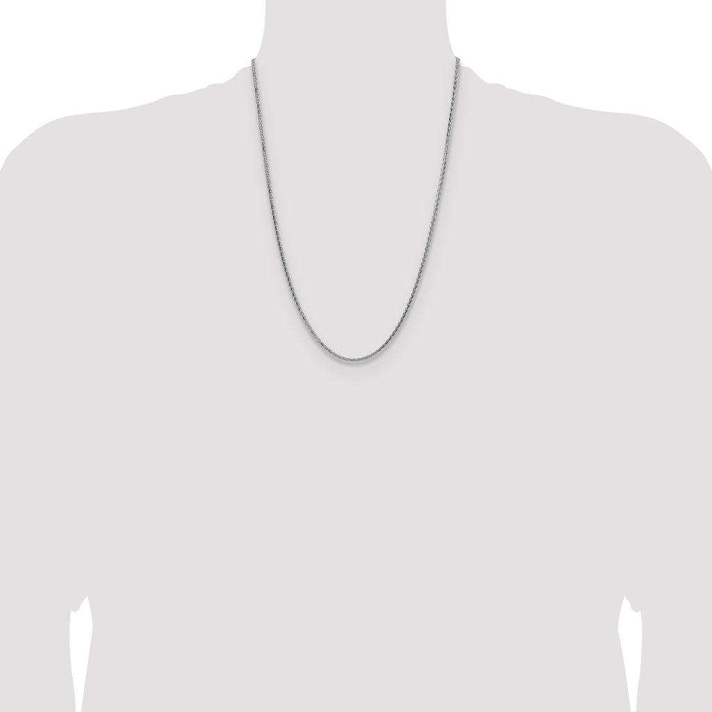 Sterling Silver 2.5mm Diamond-cut Square Spiga Chain