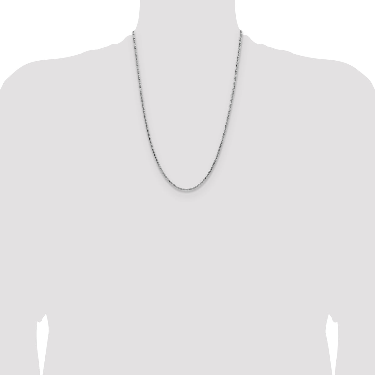 Sterling Silver 2.5mm Diamond-cut Square Spiga Chain