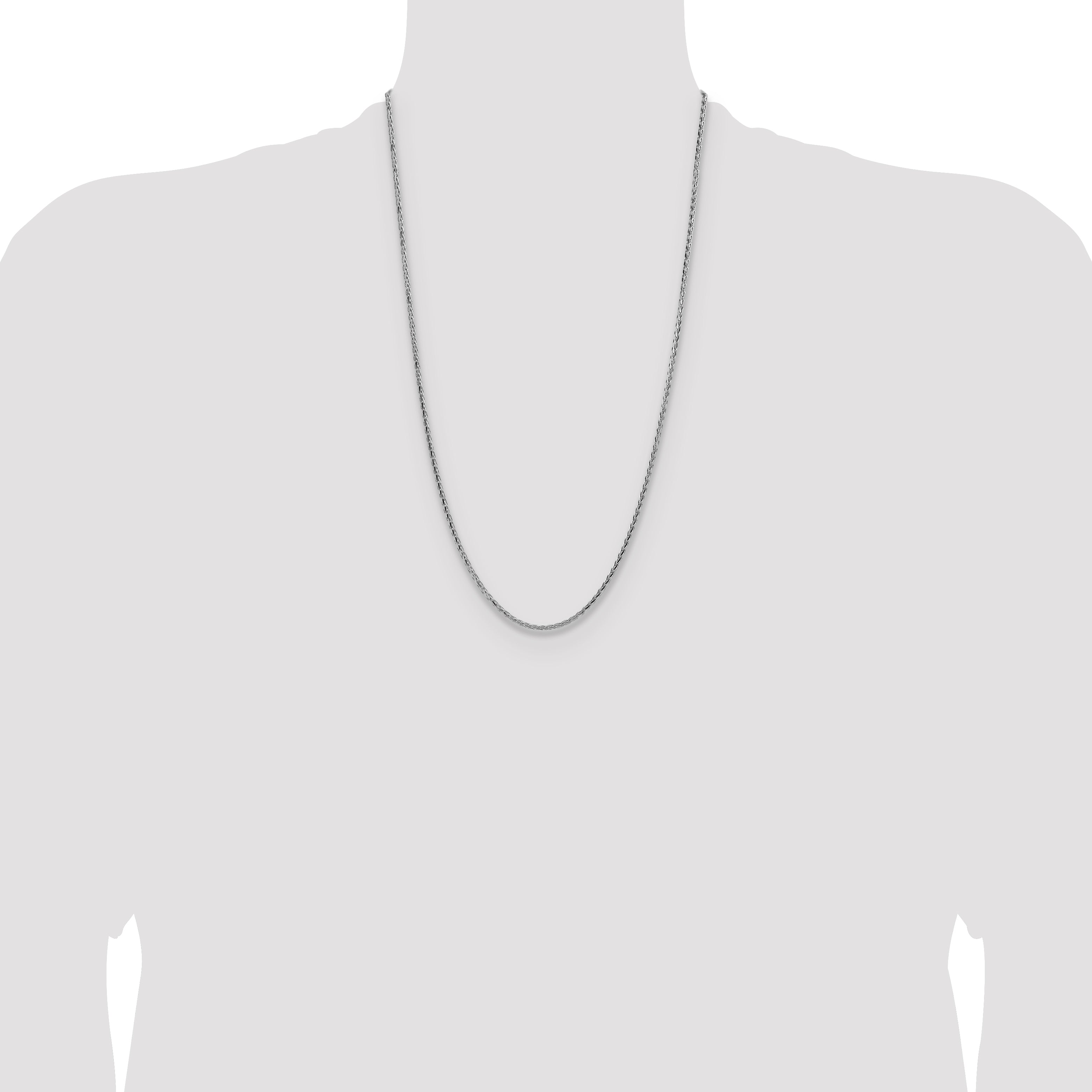 Sterling Silver 2.5mm Diamond-cut Square Spiga Chain